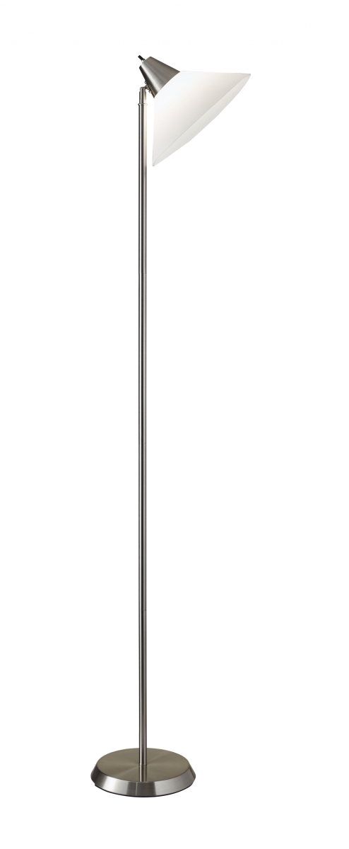 Brushed Steel Metal Torchiere Lamp, 12 x 10 x 71.5 in.