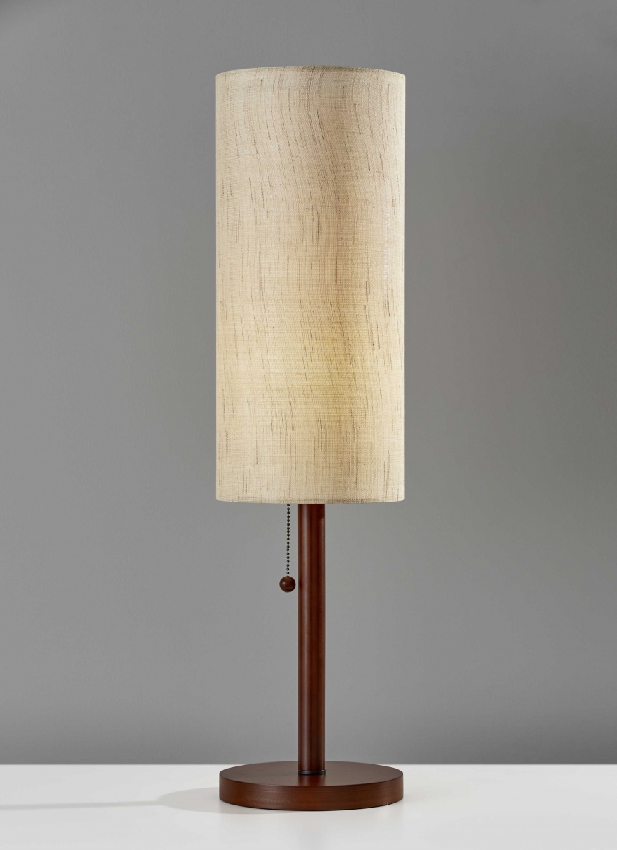 Walnut Wood Table Lamp, 8 x 8 x 31 in.