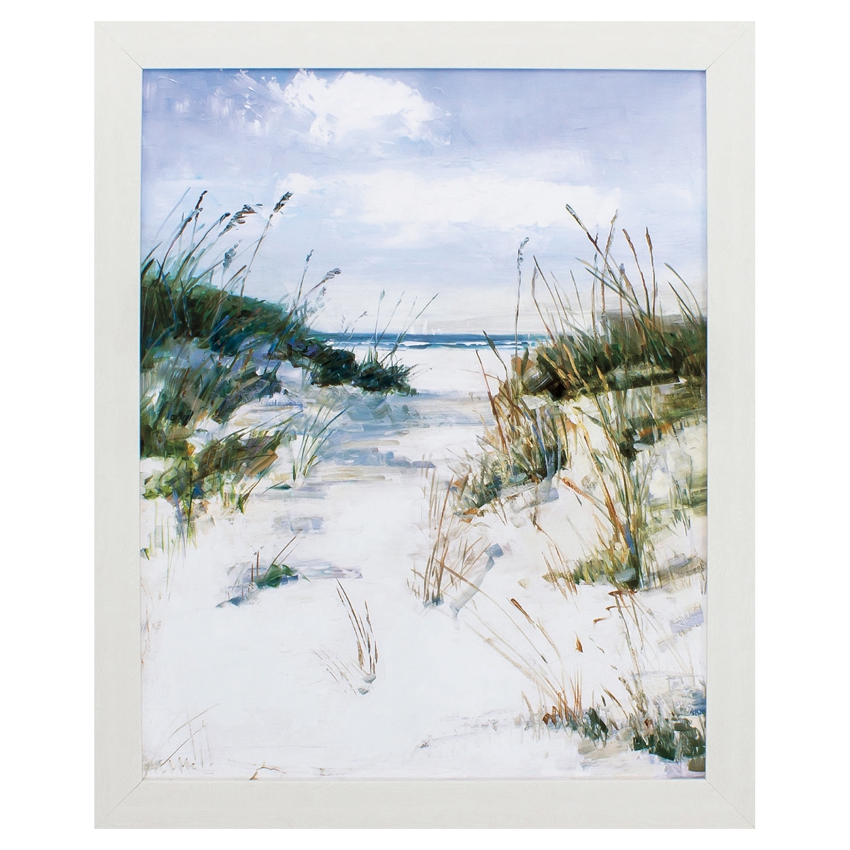365675 25 x 31 in. White Frame Dune View Wall Decor