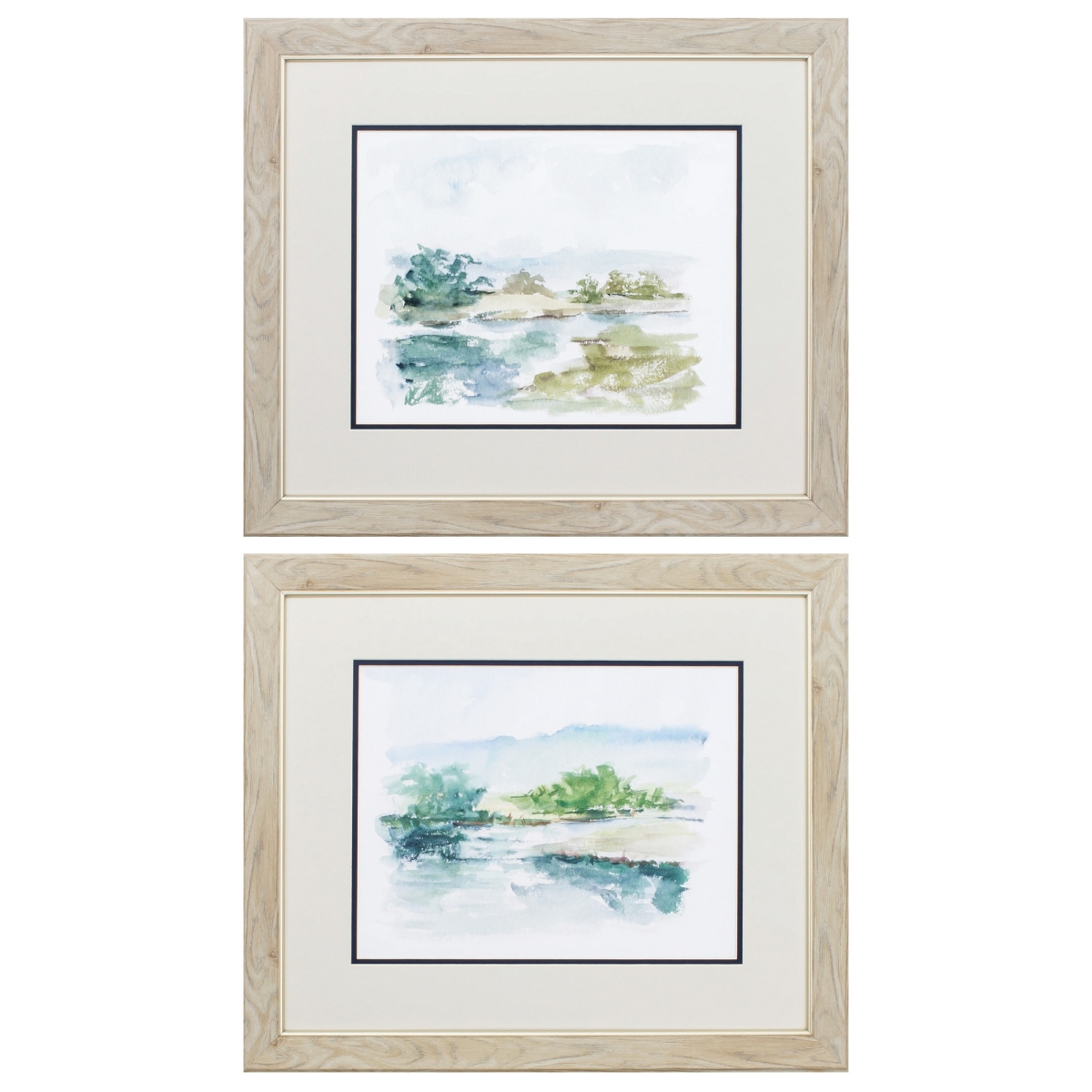 365361 22 x 19 in. White Frame Spring Watercolor Wall Decor, Set of 2