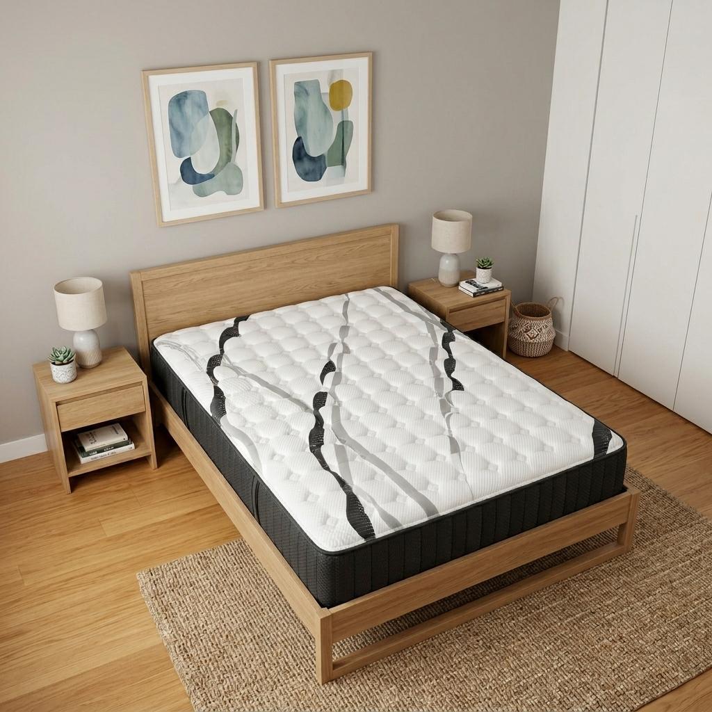 746807 14 in. Graphite & Titanium Infused Full Size Double Gel Memory Foam Firm Hybrid Mattress