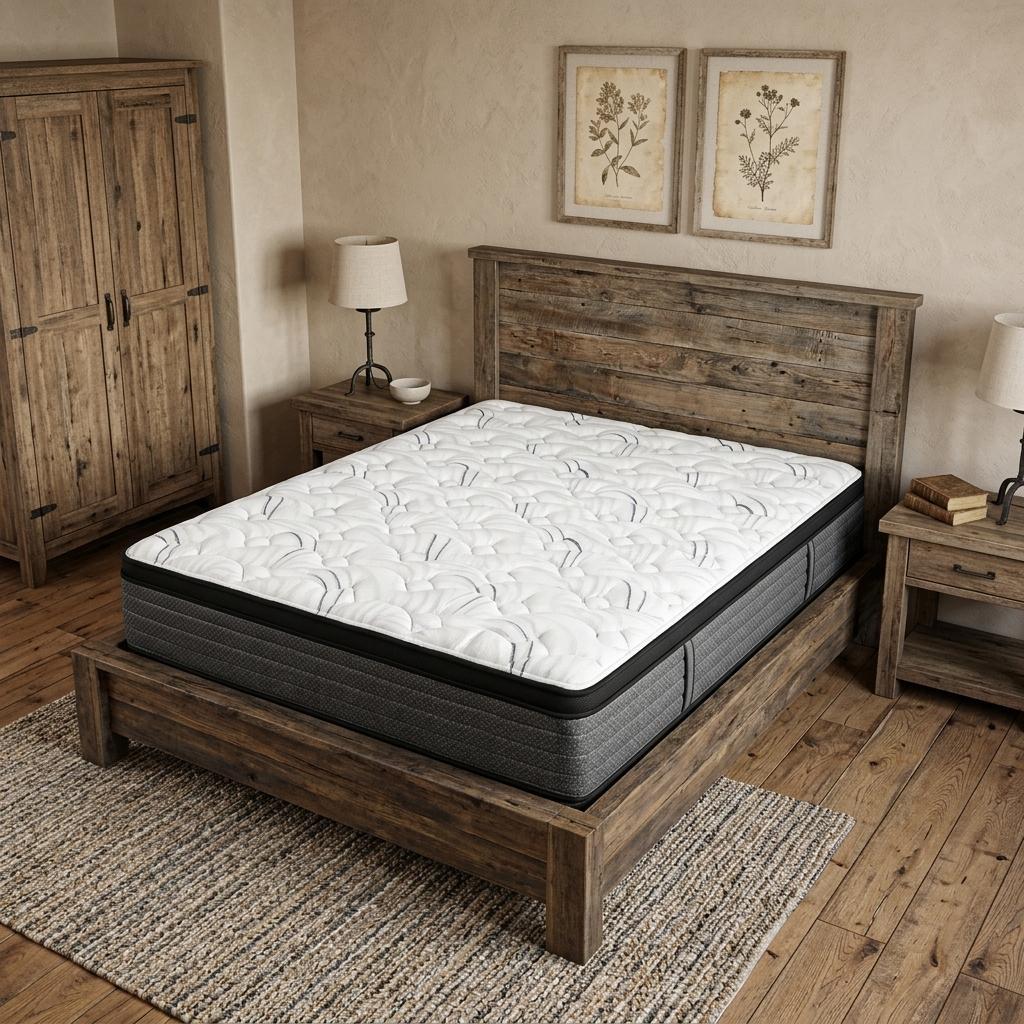 746850 12 in. Split California King Size Foam Plush Euro Top Hybrid Mattress
