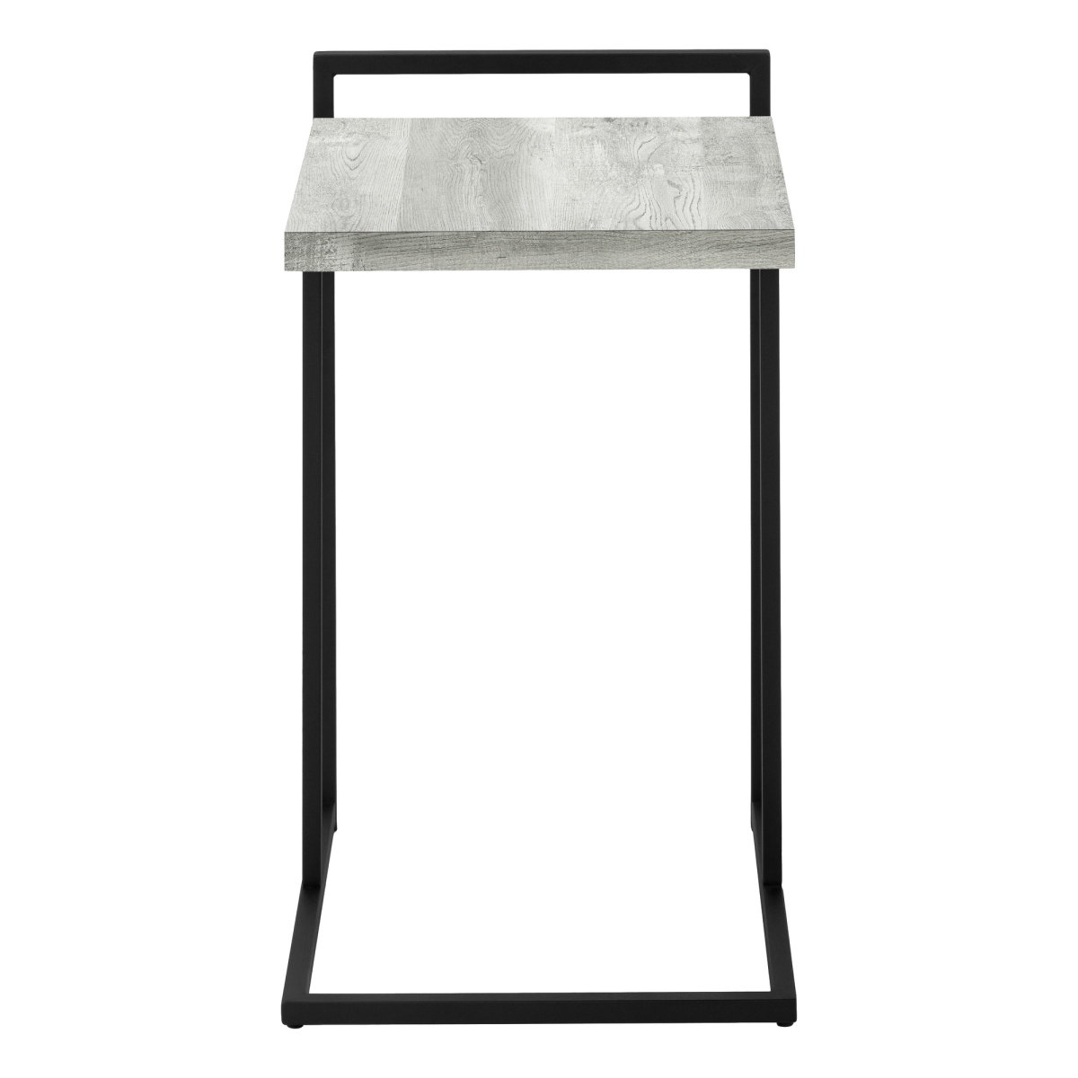 489686 27 in. Gray & Black Distressed Reclaimed Wood & Iron End Table