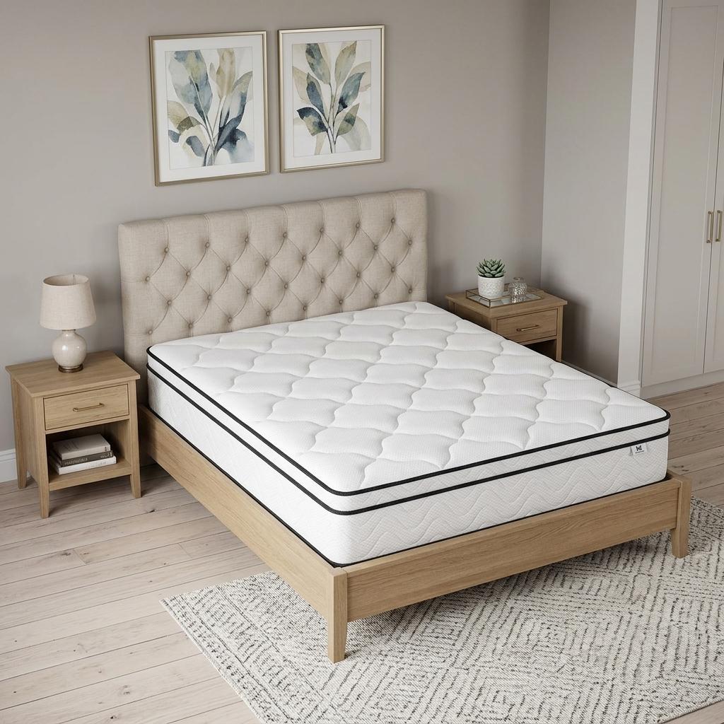 751385 10 in. Full Size Double Gel Memory Foam Medium Chevron Hybrid Mattress