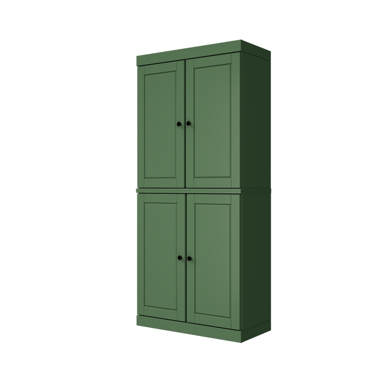 722621 72 in. Green Solid Wood Four Door Two Drawer Pantry or Storage Closet