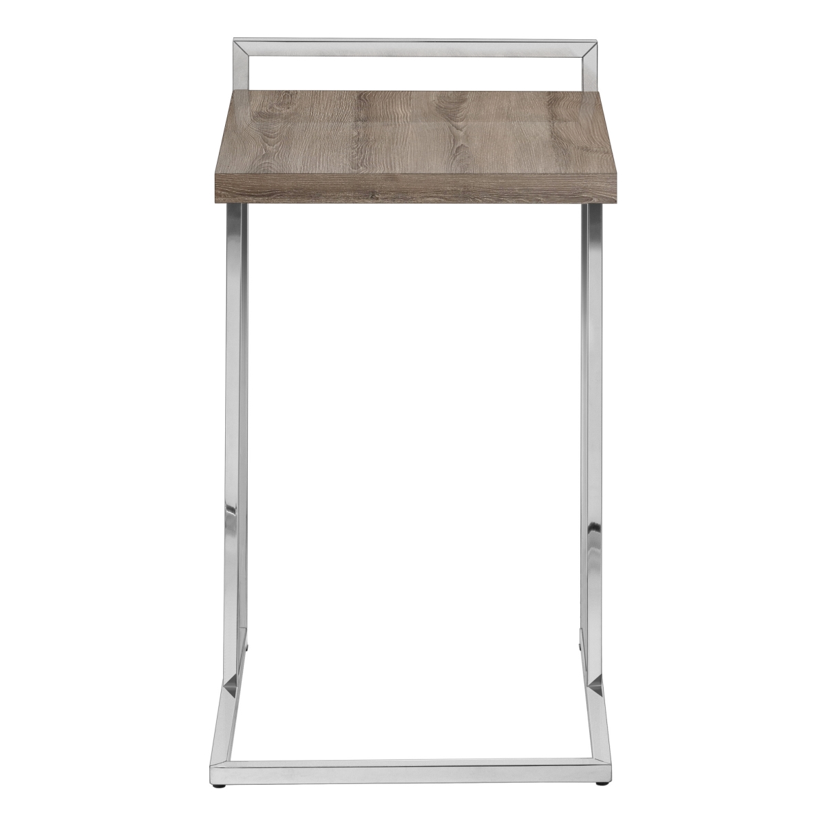 489695 27 in. Taupe & Silver Wood & Iron End Table