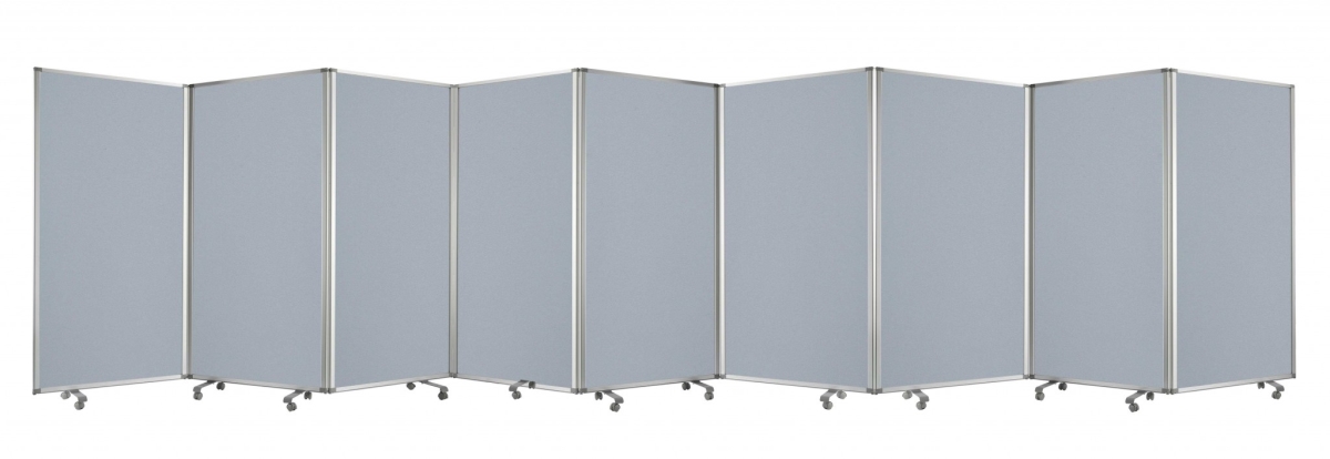 370387 Gray Metal 9 Panel Screen, 318 x 1 x 71 in.