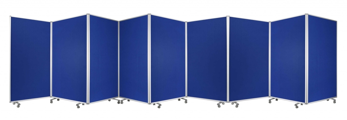 370385 Blue Metal 9 Panel Screen, 318 x 1 x 71 in.