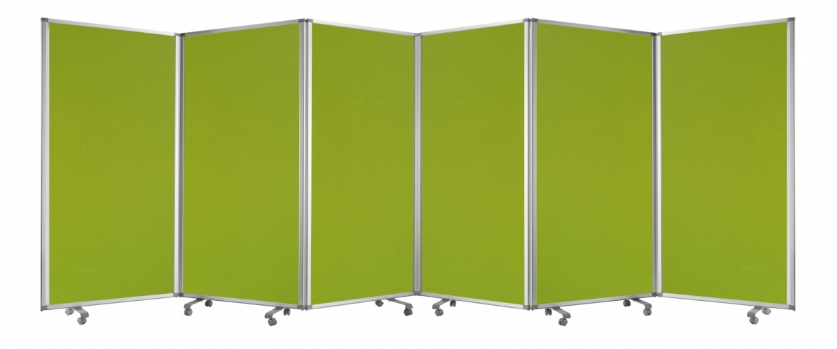 Green Metal 6 Panel Screen, 212 x 1 x 71 in.