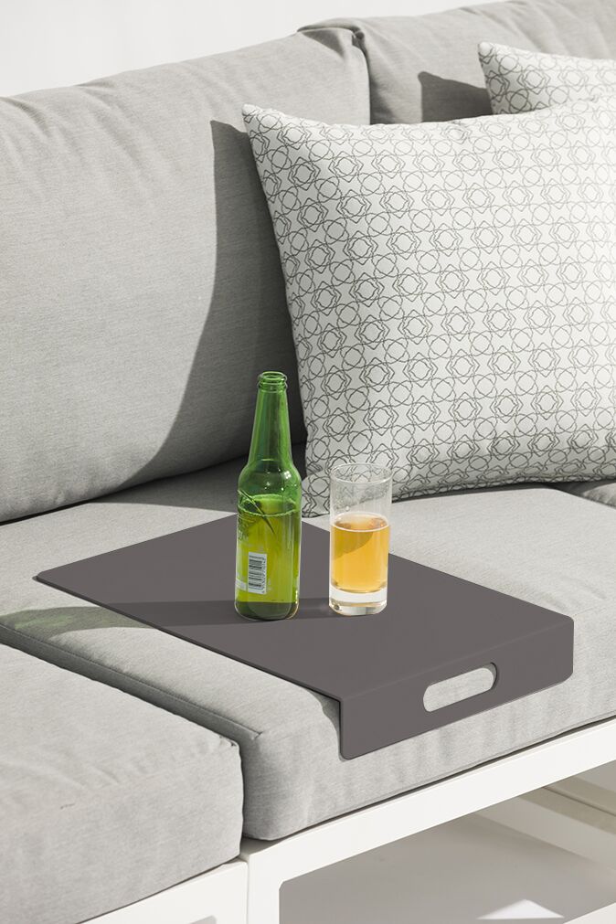 Picture of HomeRoots 372303 Gray Aluminum Tray&#44; 16.5 x 12 x 2.5 in.