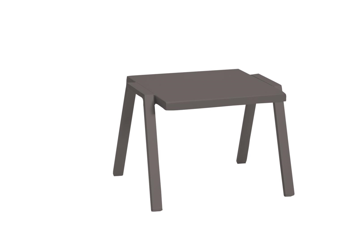 Taupe Aluminum Side Table, 22 x 18 x 16 in.