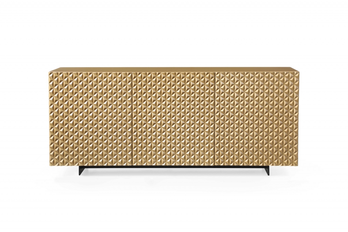 Picture of HomeRoots 370770 Gold Metal Buffet, 70.5 x 19.5 x 30 in.
