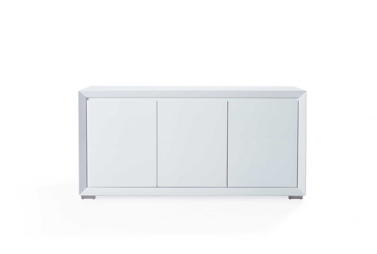 Picture of HomeRoots 370768 White Stainless Steel Buffet, 61 x 20 x 30 in.