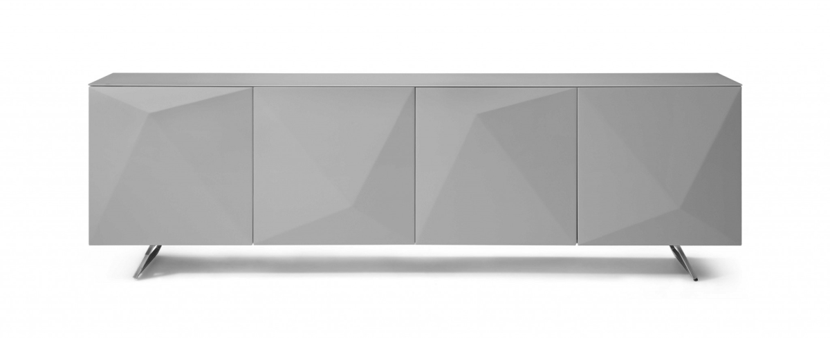 Picture of HomeRoots 372107 Gray Glass Buffet&#44; 94 x 18 x 29 in.