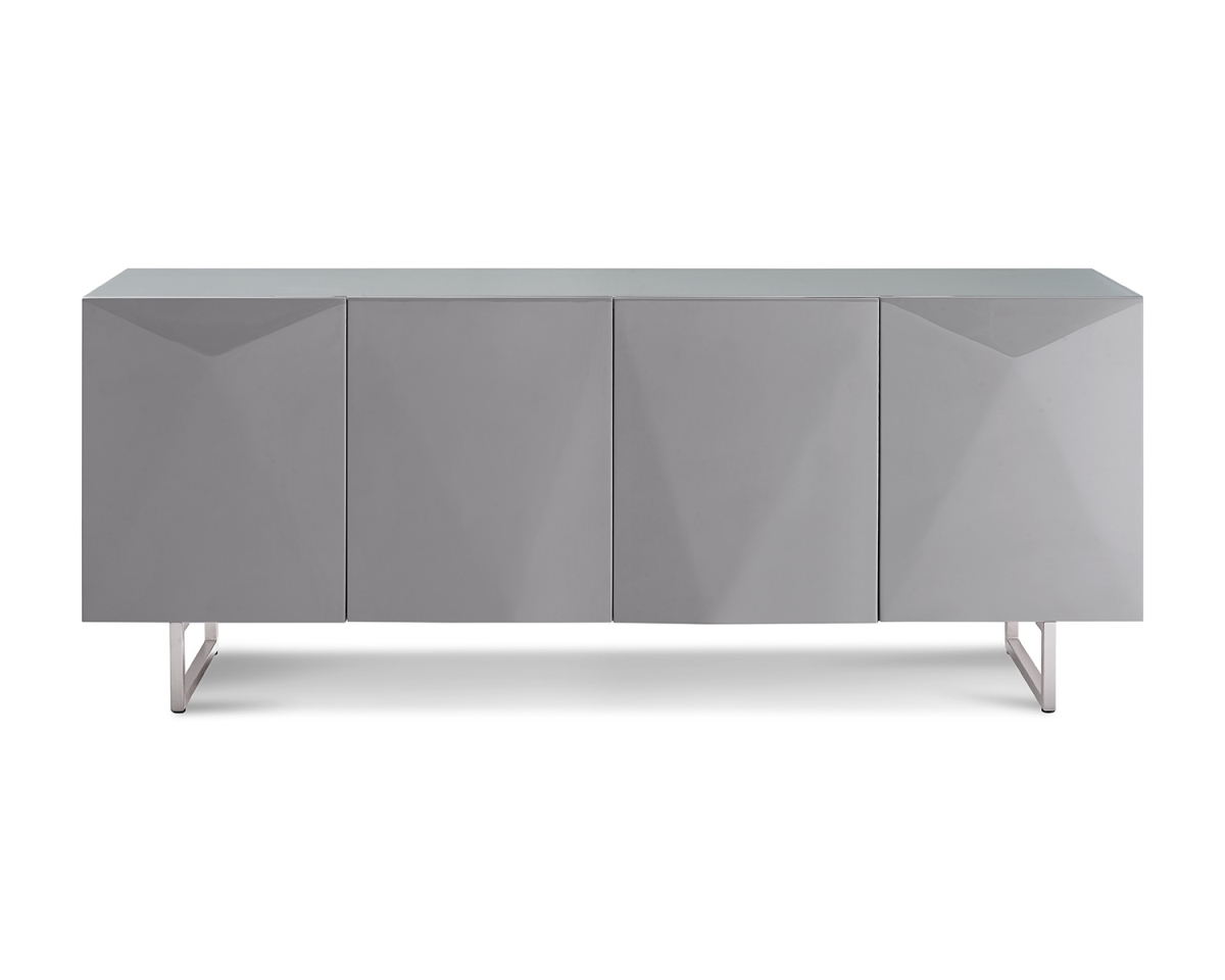 Picture of HomeRoots 370754 Gray White Metal Buffet&#44; 79 x 18 x 32 in.