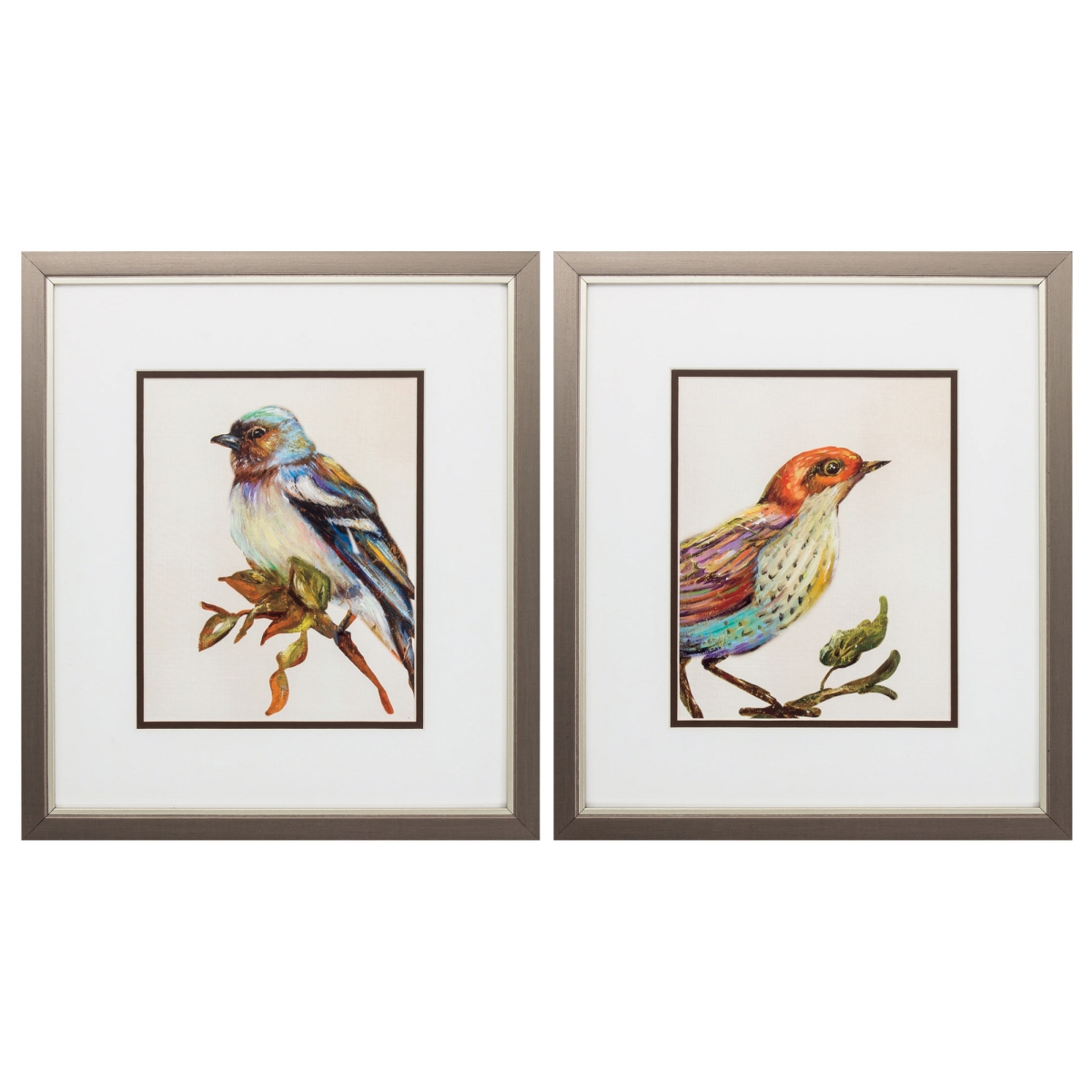 365237 14 x 16 in. Metallic Bronze Frame Eco Bird Wall Decor, Set of 2