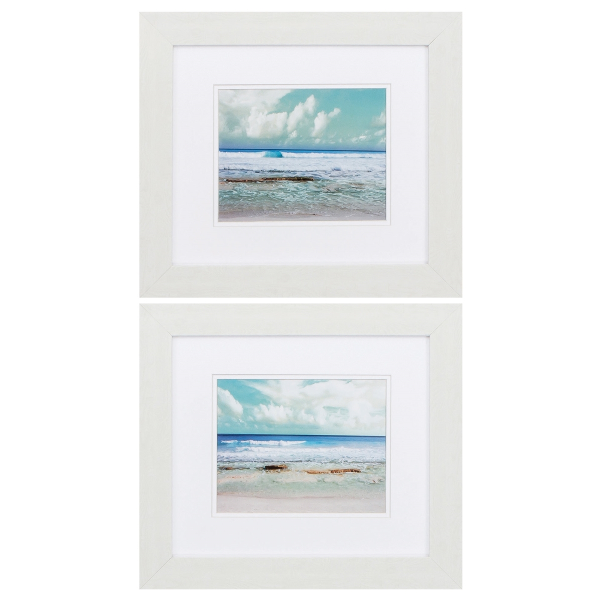 18 x 16 in. White Frame Cancun Magic Wall Decor, Set of 2