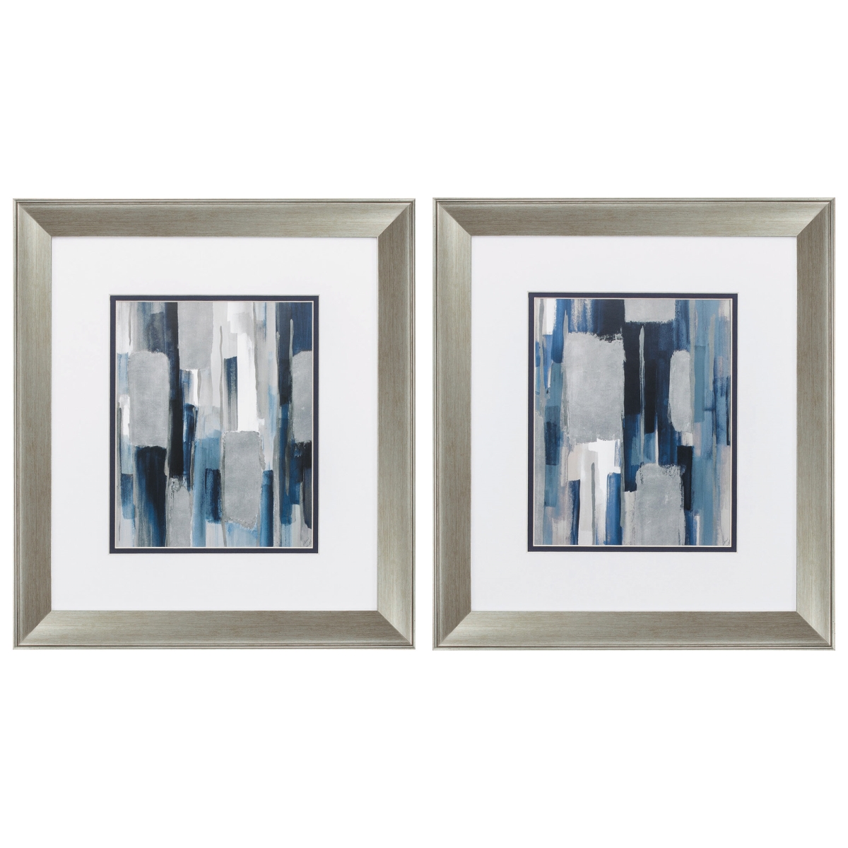 16 x 18 in. Brushed Silver Frame Mirage Wall Decor, Set of 2