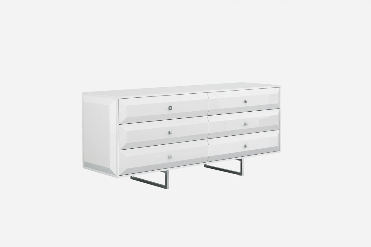 White Chrome Double Dresser Extension - 72 x 21 x 31 in.