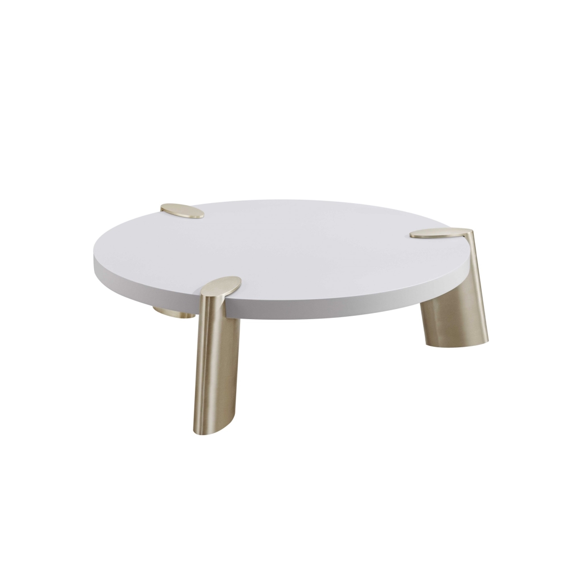 Walnut Veneer Stainless Steel Coffee Table - 40 x 40 x 13 in.