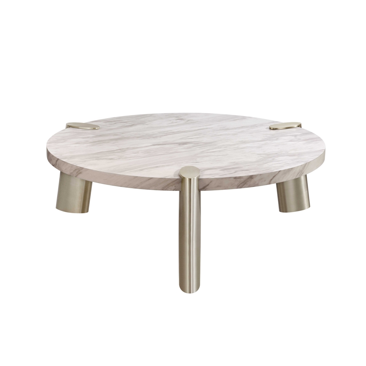 White Stainless Steel Coffee Table - 48 x 48 x 17 in.