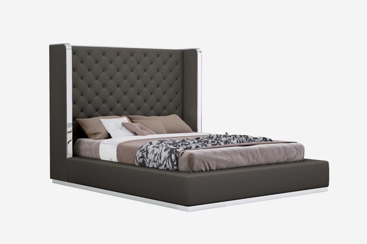 370610 Dark Gray Queen Size Bed - 75 x 91 x 60 in.