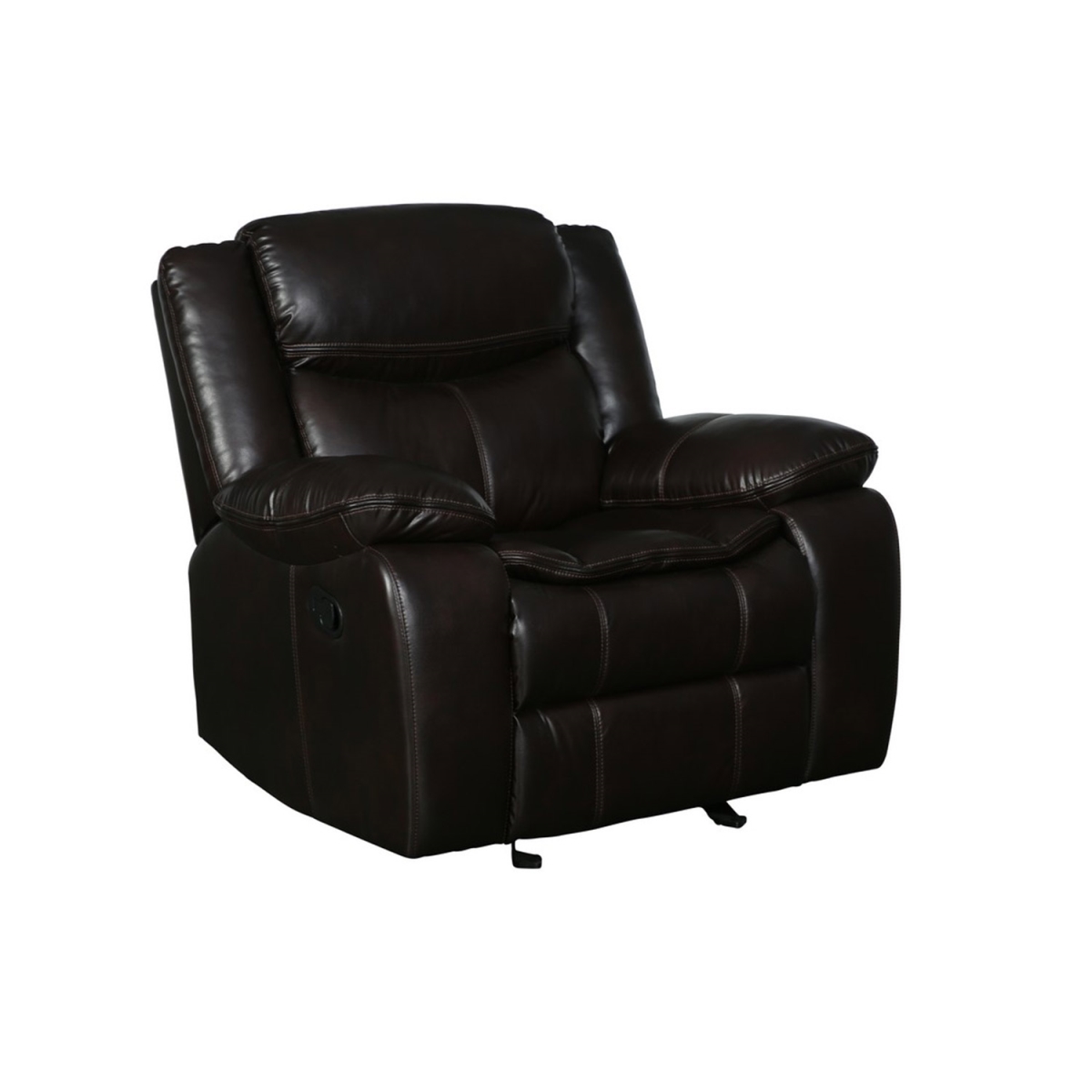 Picture of HomeRoots 366306 Leather Upholstery & Solid Wood Frame Brown Chair - 42 x 36 x 40 in.
