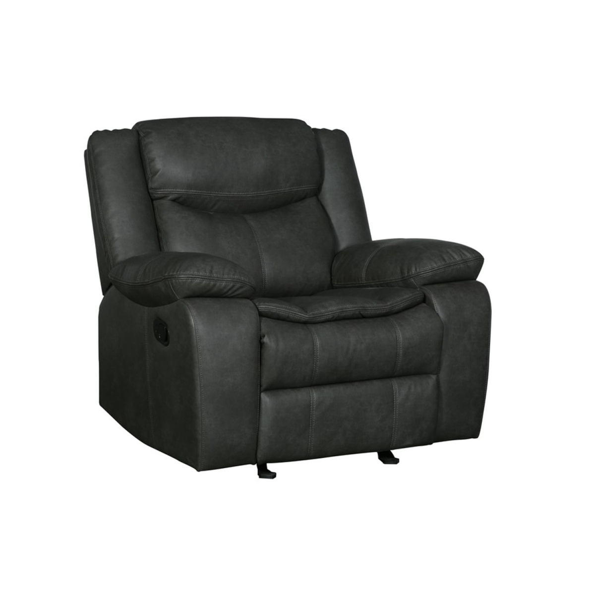 Picture of HomeRoots 366301 Leather Upholstery & Solid Wood Frame Gray Chair - 42 x 36 x 40 in.