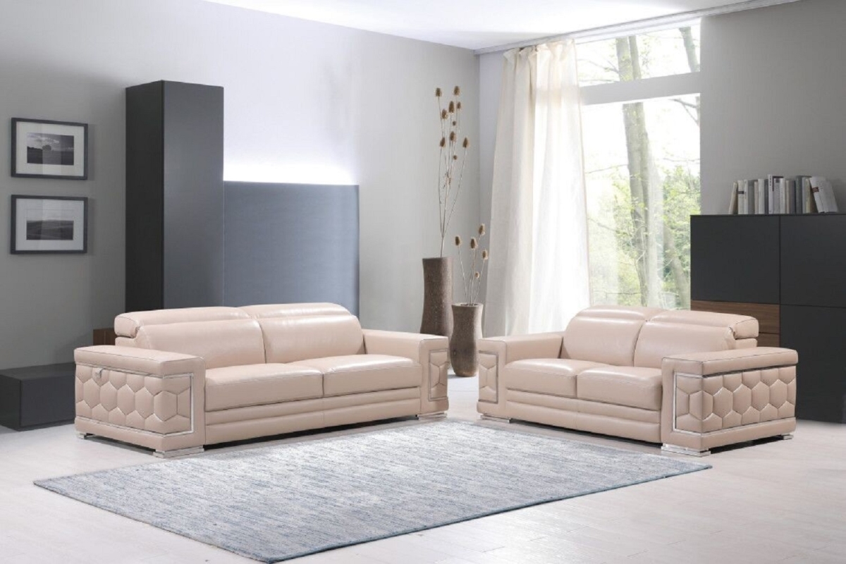Beige Sofa Loveseat - 160 x 82 x 66 in.