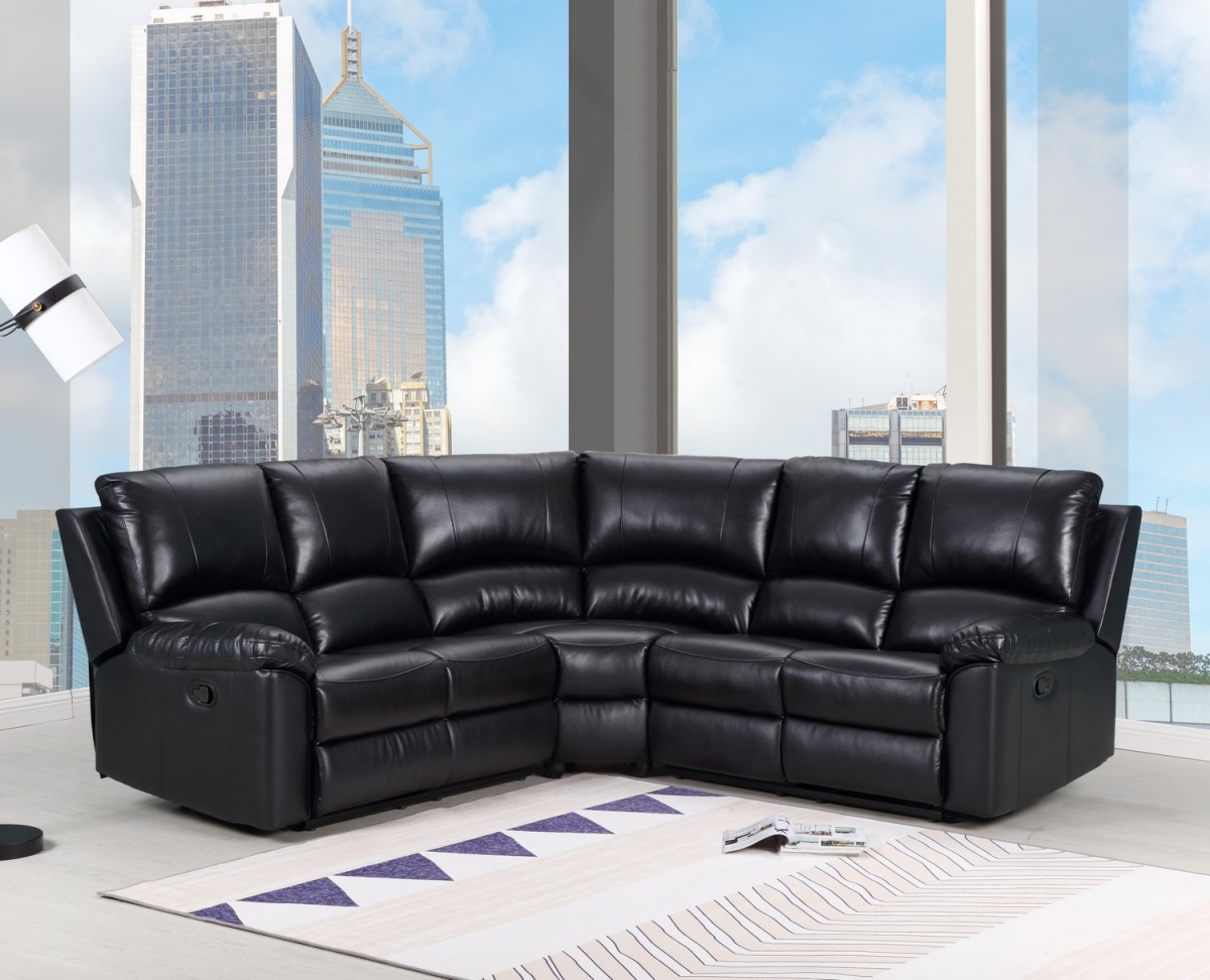 Picture of HomeRoots 366242 Black Sectional - 80 x 80 x 39 in.