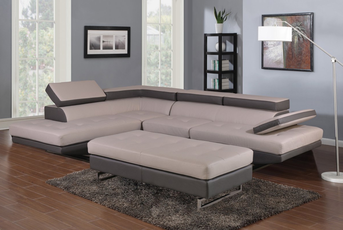 Two-Tone Left Arm Facing Sectional - 124 x 94 x 36 in.