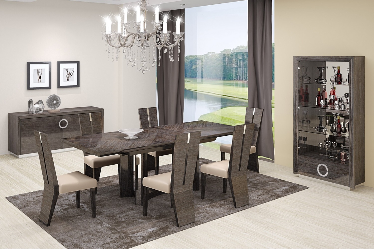 Gray Dining Table & 6 in. Chair Set - 98.5 x 43.5 x 30 in.
