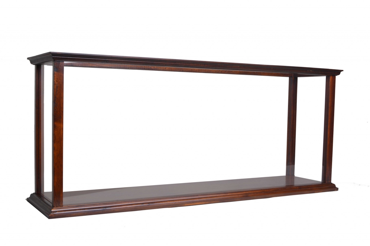 Classic Brown Midsize Display Case for Cruise Liner - 9.5 x 38.5 x 16 in.