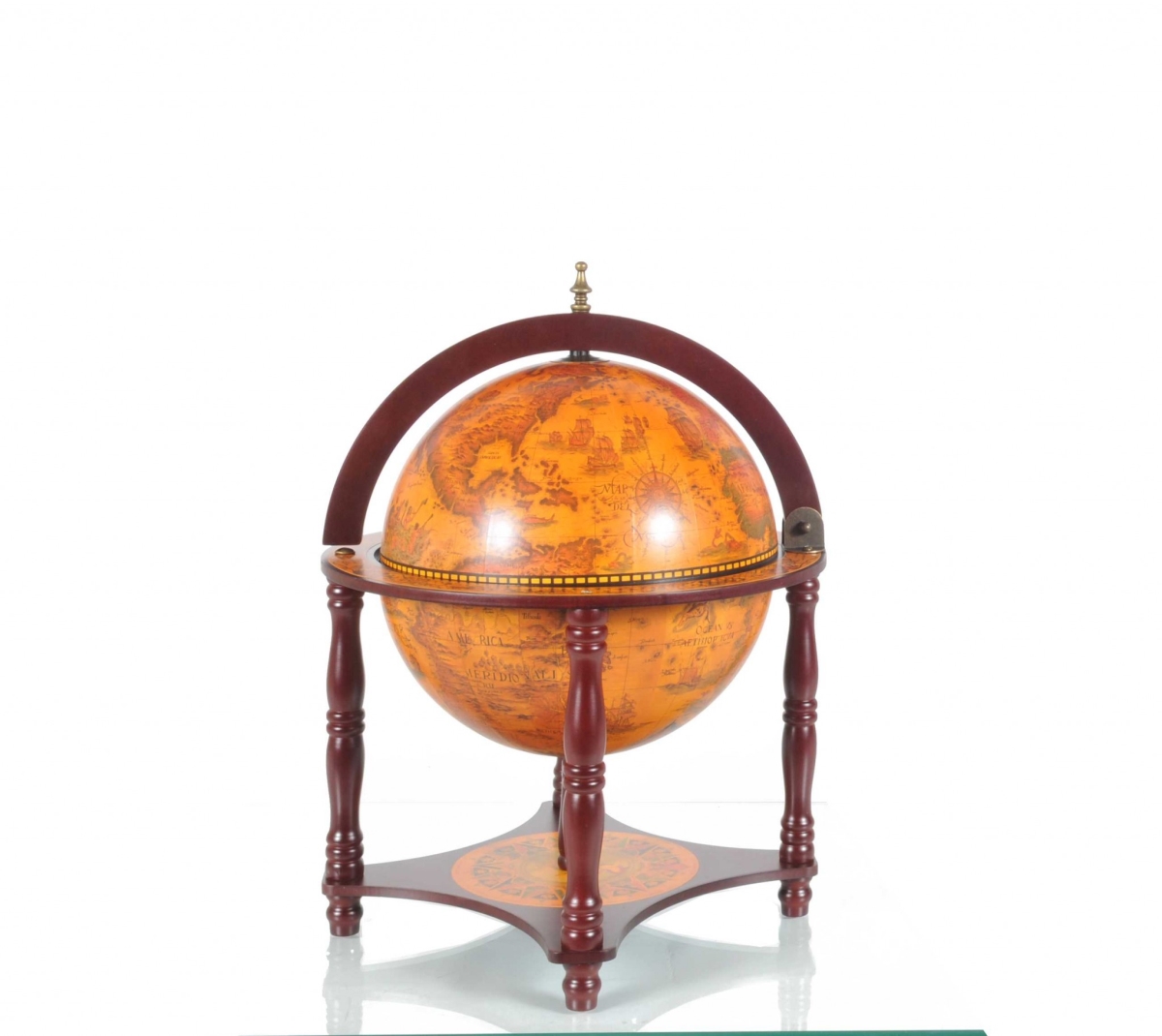 Picture of HomeRoots 364362 Red Globe with Chess Holder - 16.5 x 16.5 x 22 in.