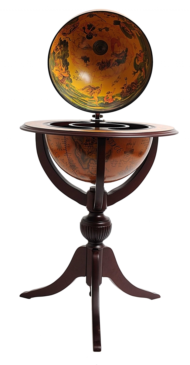 Picture of HomeRoots 364352 Red Globe Bar with 3 Legs - 26 x 26 x 45 in.