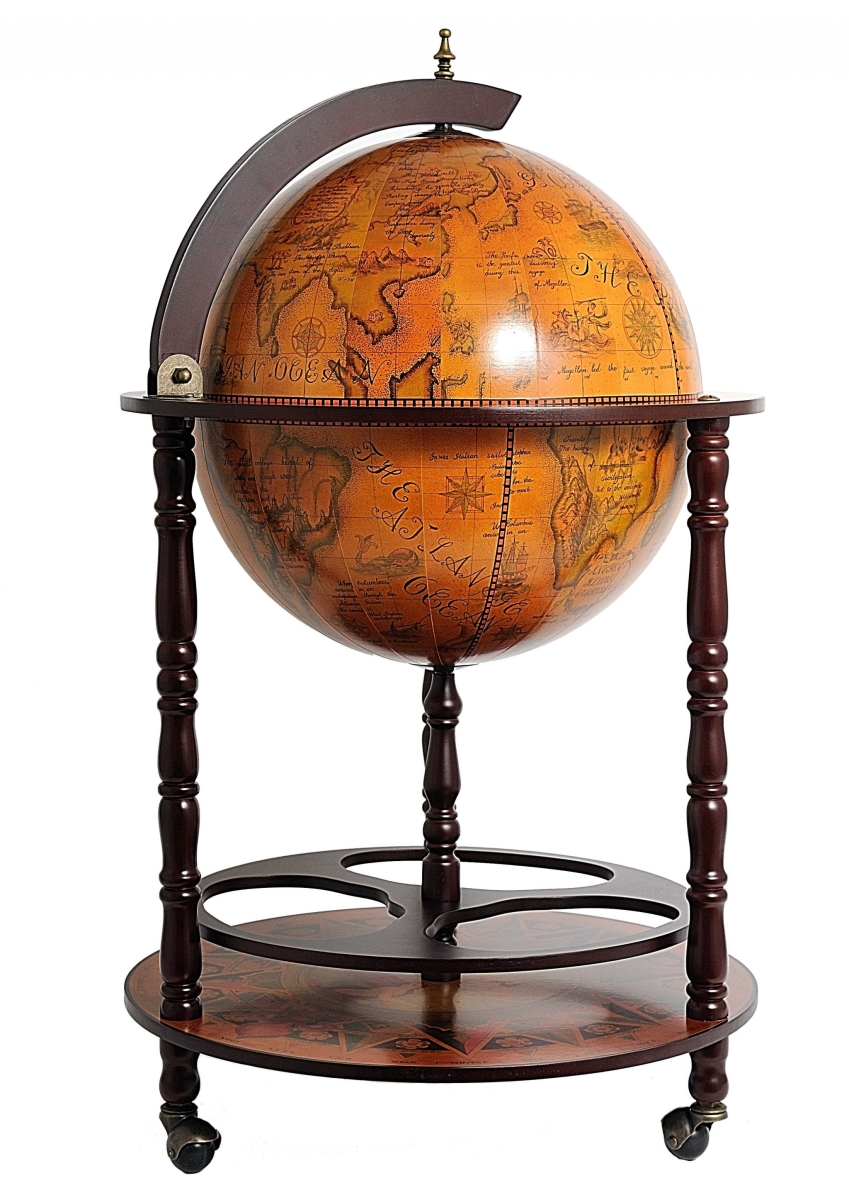 Picture of HomeRoots 364350 Multi Color Globe Drink Cabinet - 22 x 22 x 37 in.