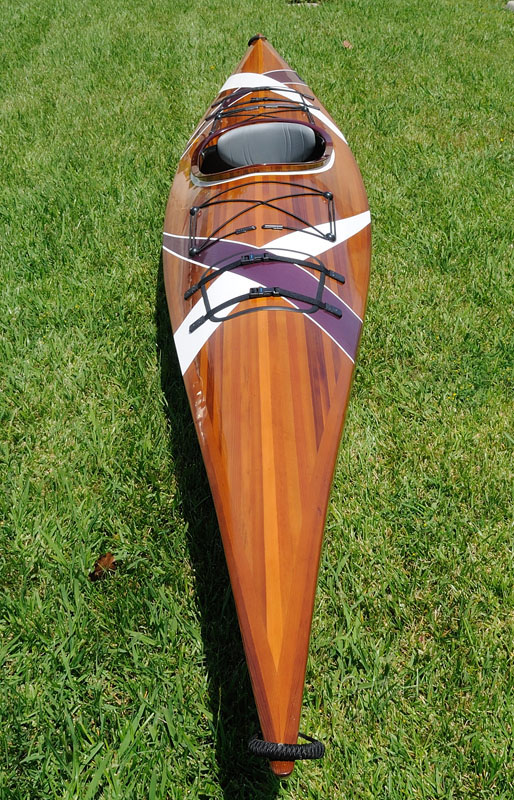 White & Purple Ribbon, Wooden Kayak - 24 x 177 x 13.5 in -  PalaceDesigns, PA3093966