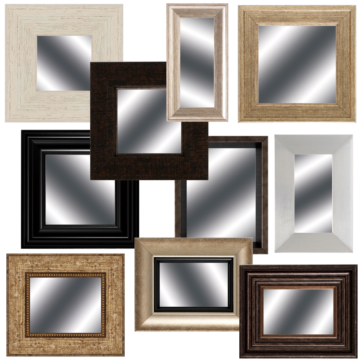 366041 Molding Mirror, Assorted Color - Set of 10