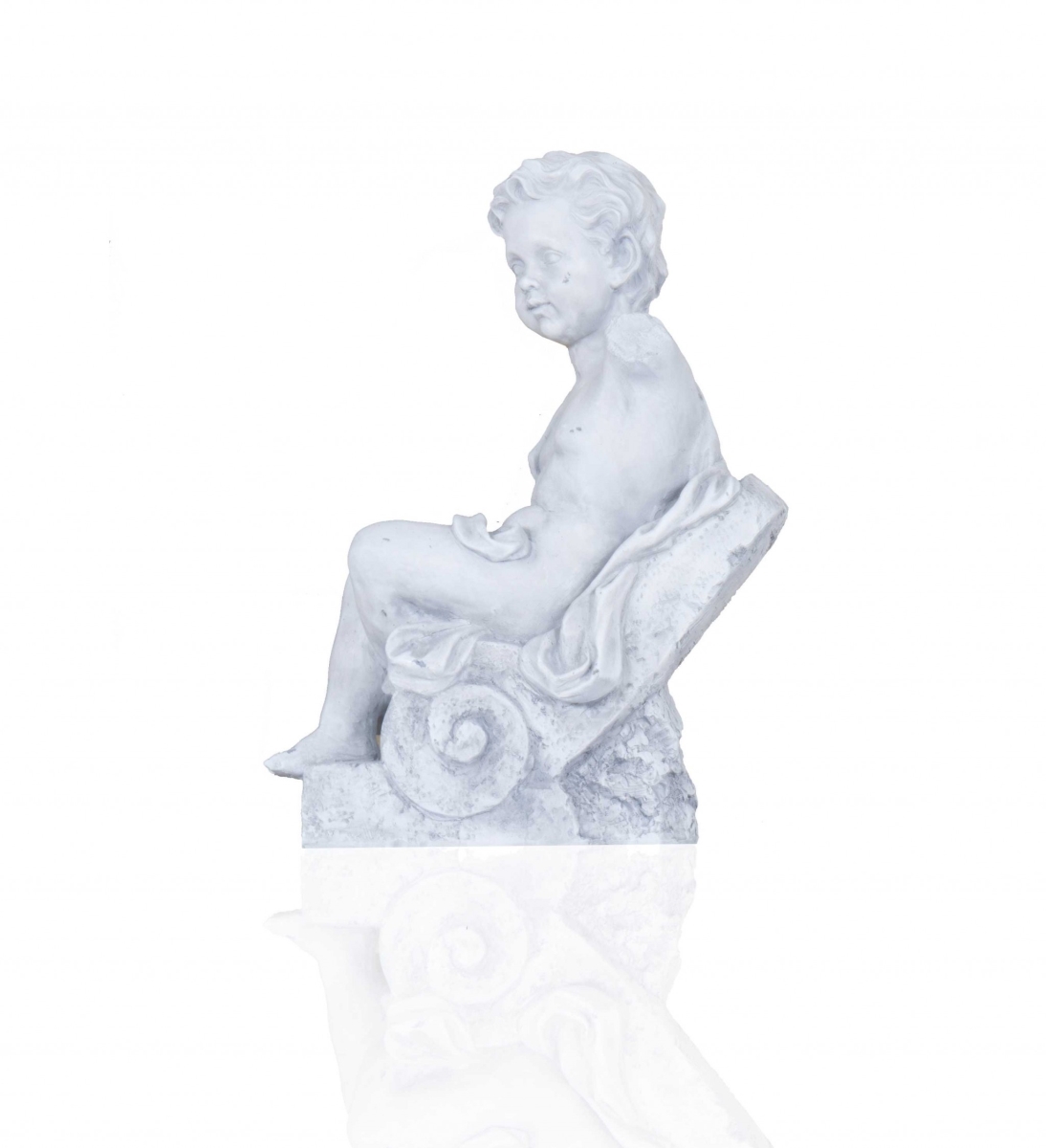 Multi Color Boy Sitting Statue - 8 x 16 x 21 in.