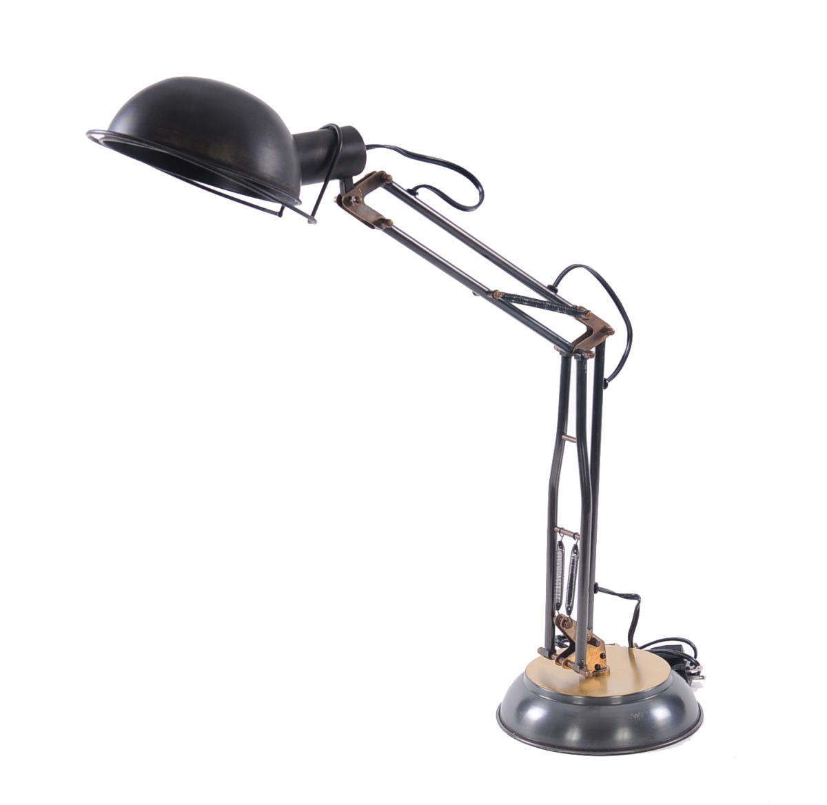 Multi Color Spring Lamp on Round Base Brass Table - 8 x 14 x 33 in.