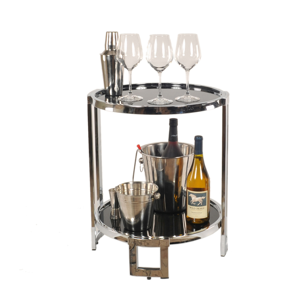 Chrome Round End Table - 18.75 x 19 x 22 in.