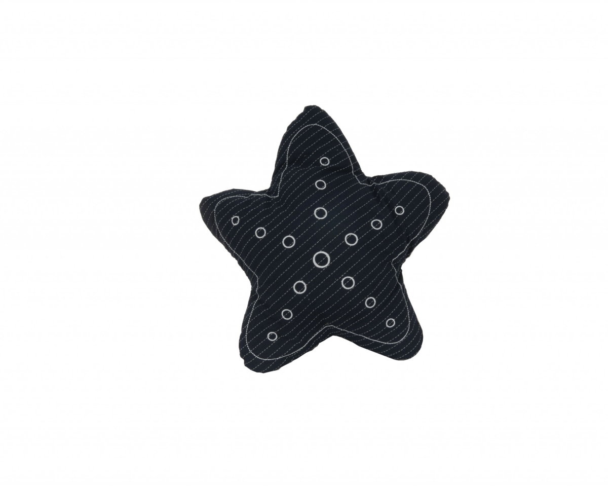 White & Blue Star Pillow - 12 x 12 x 4.5 in.
