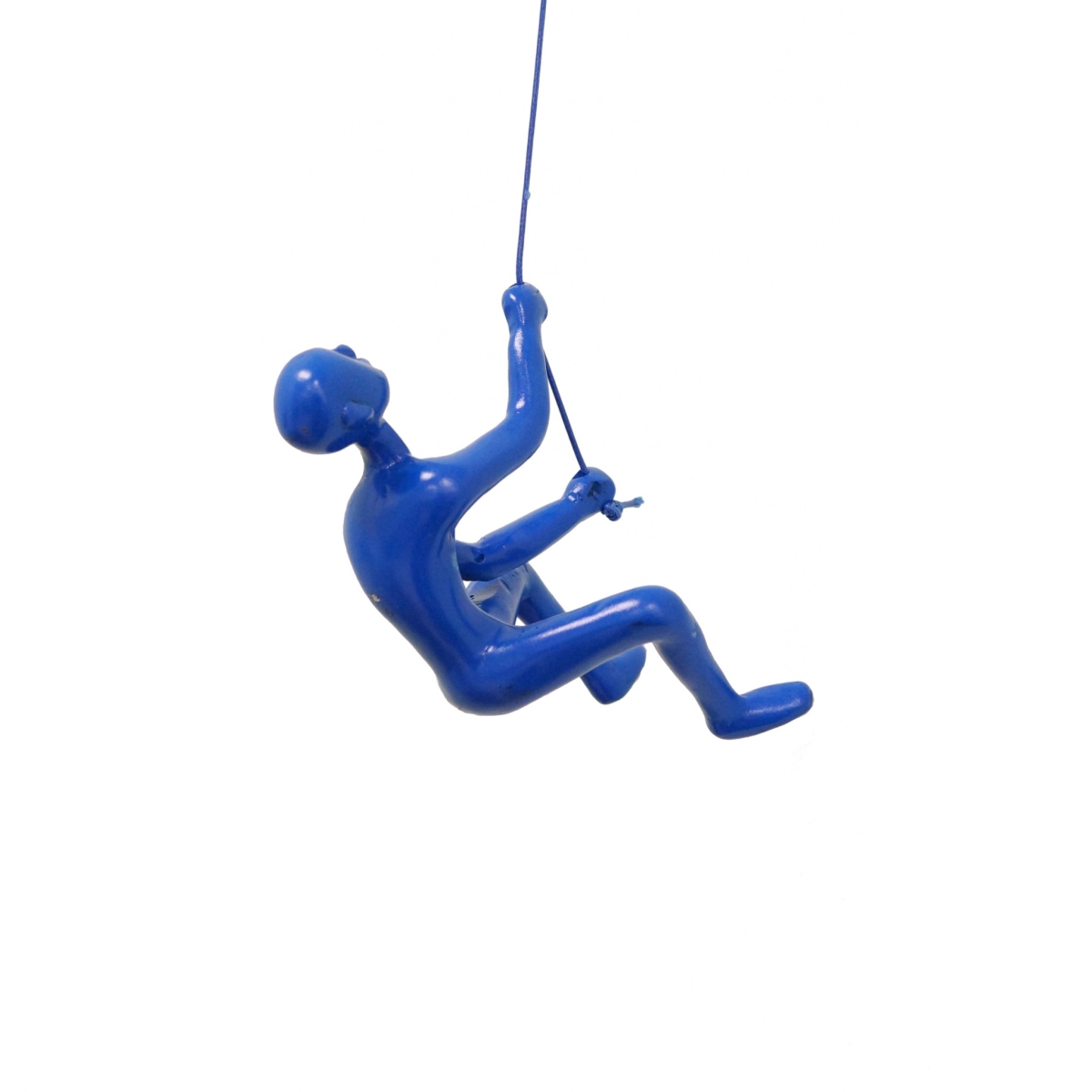 Resin Blue Climbing Man Wall Decor - 6 x 3 x 3 in.