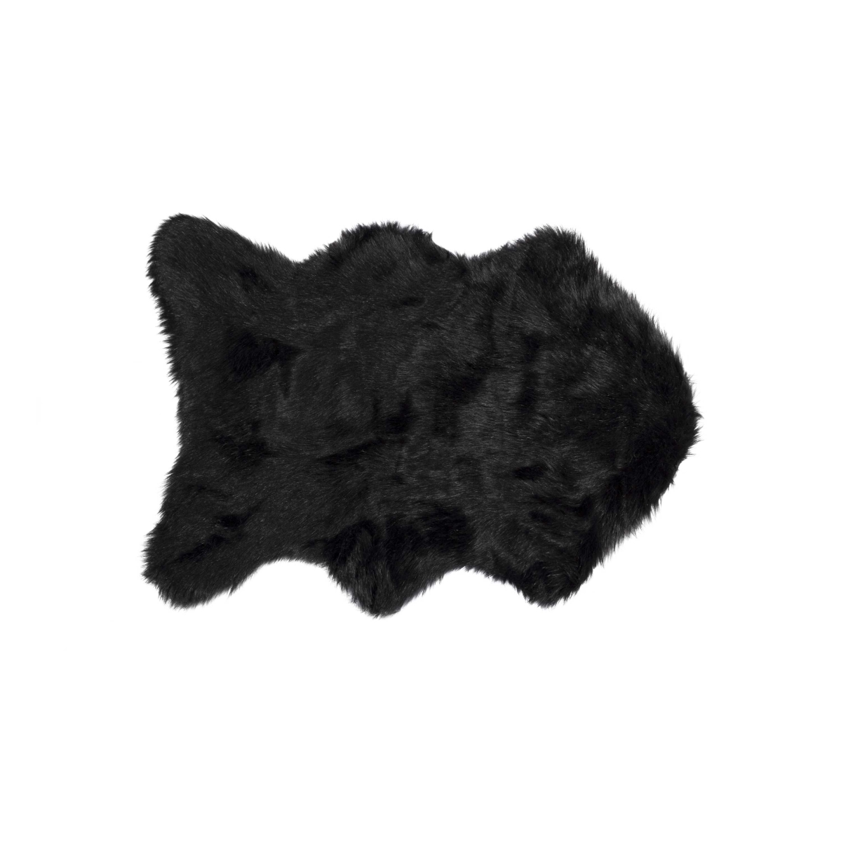 293159 2 x 3 ft. Gordon Faux Sheepskin Rug - Black