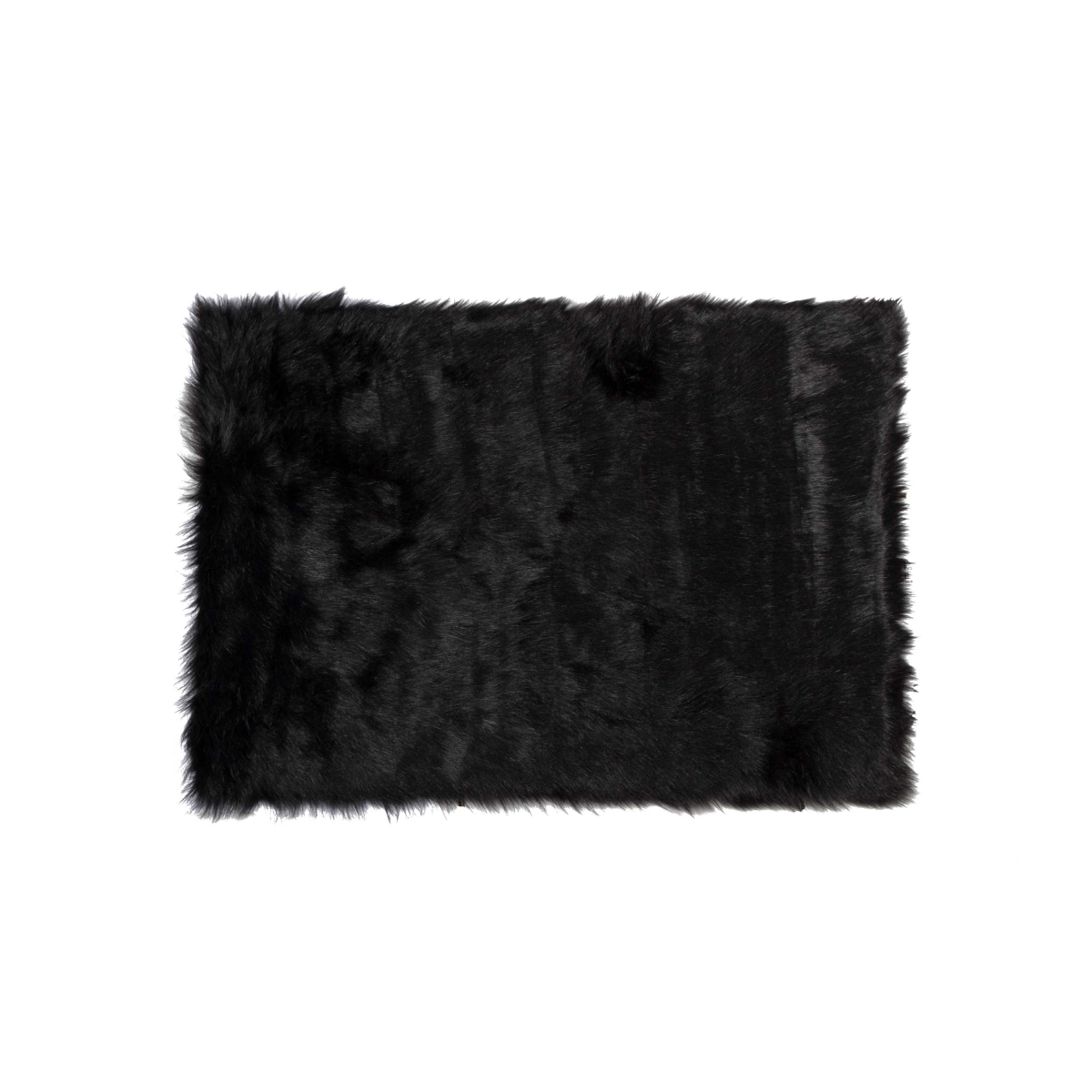 294249 2 x 3 ft. Hudson Faux Fur Rectangular Rug - Black