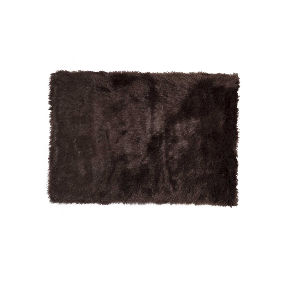 2 x 3 ft. Hudson Faux Fur Rectangular Rug - Chocolate