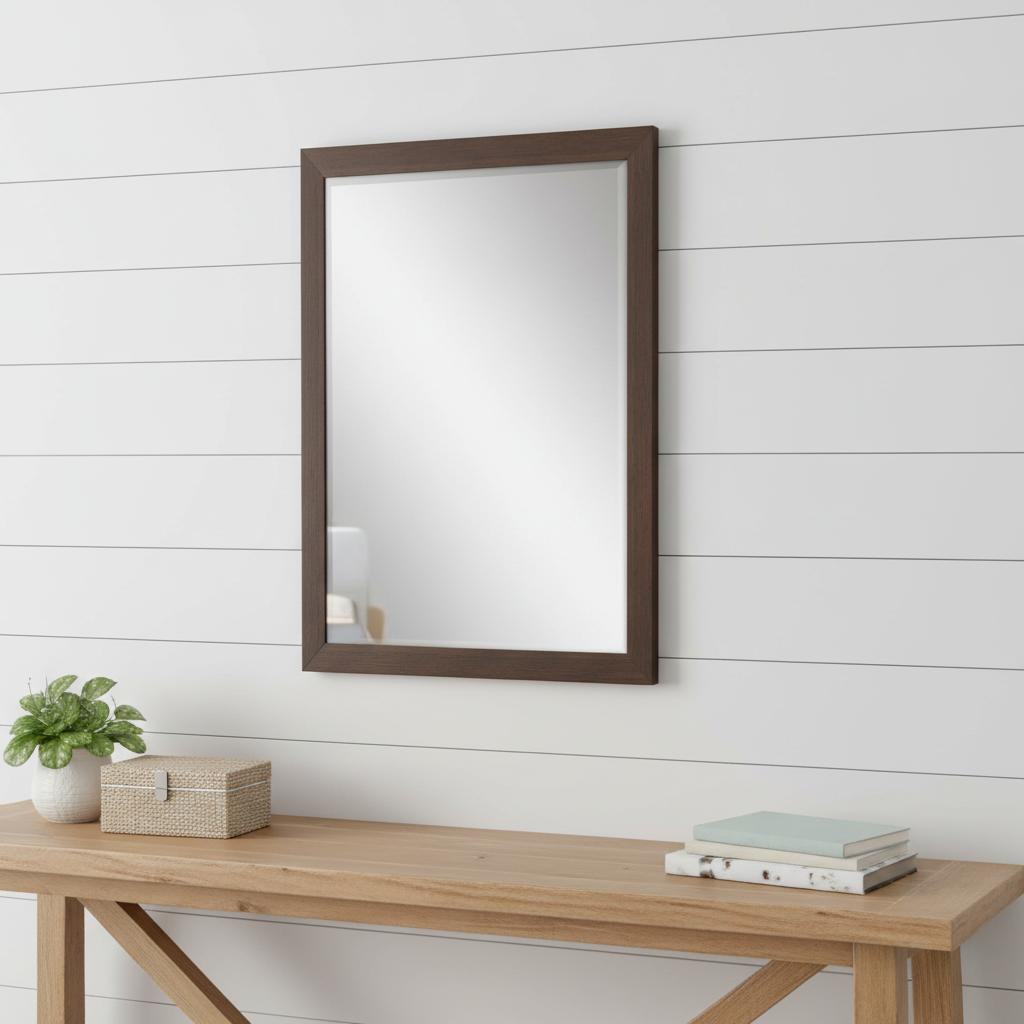 632826 39 in. Dark Brown Framed Accent Mirror