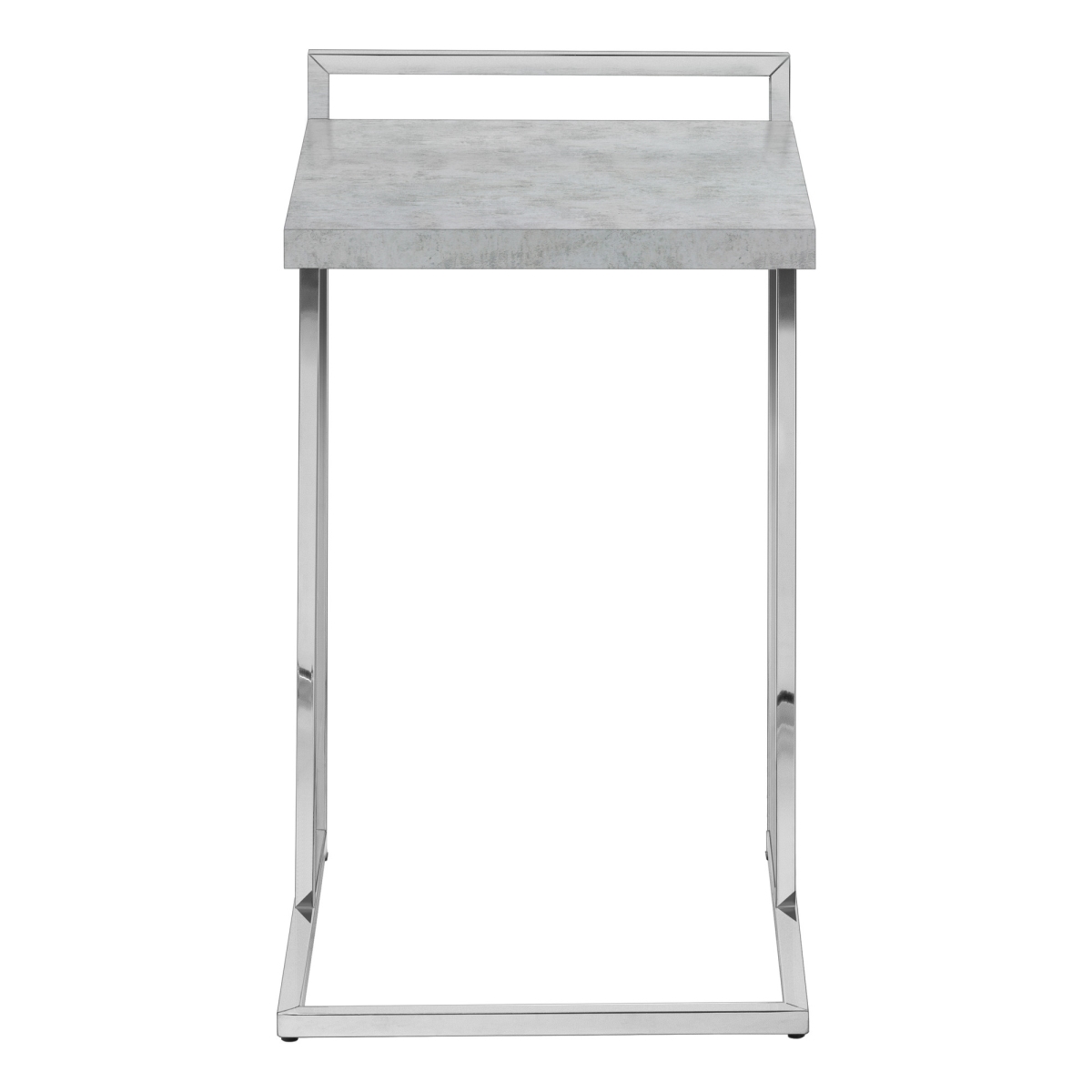 489698 27 in. Gray & Silver Wood & Iron End Table