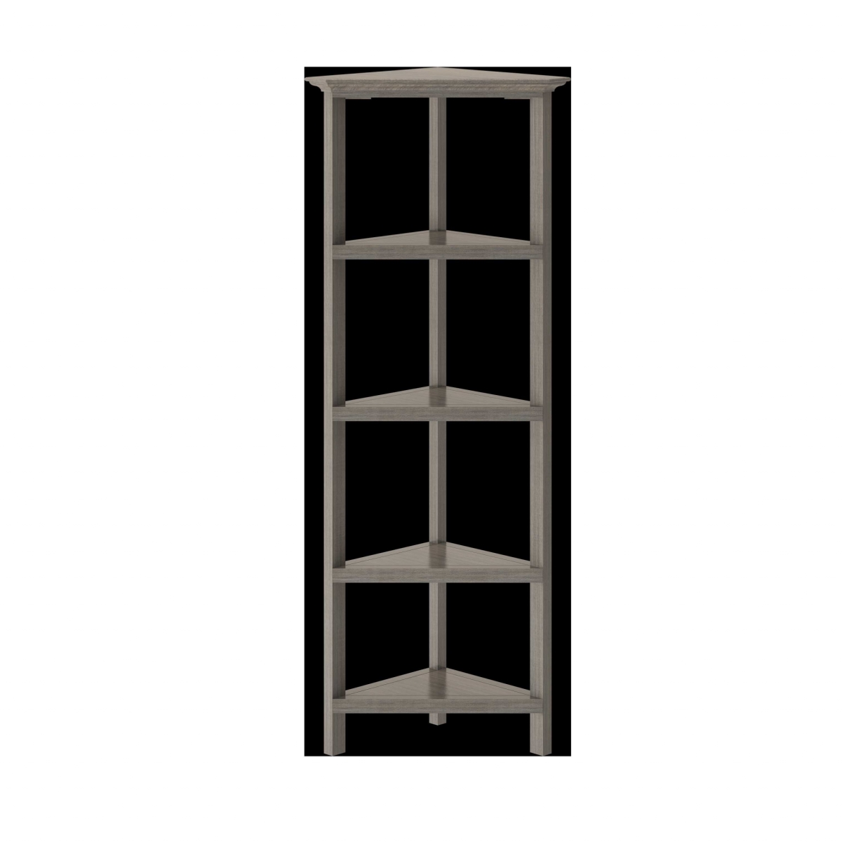 60 in. Bookcase with 2 Shelves, Washed Grey