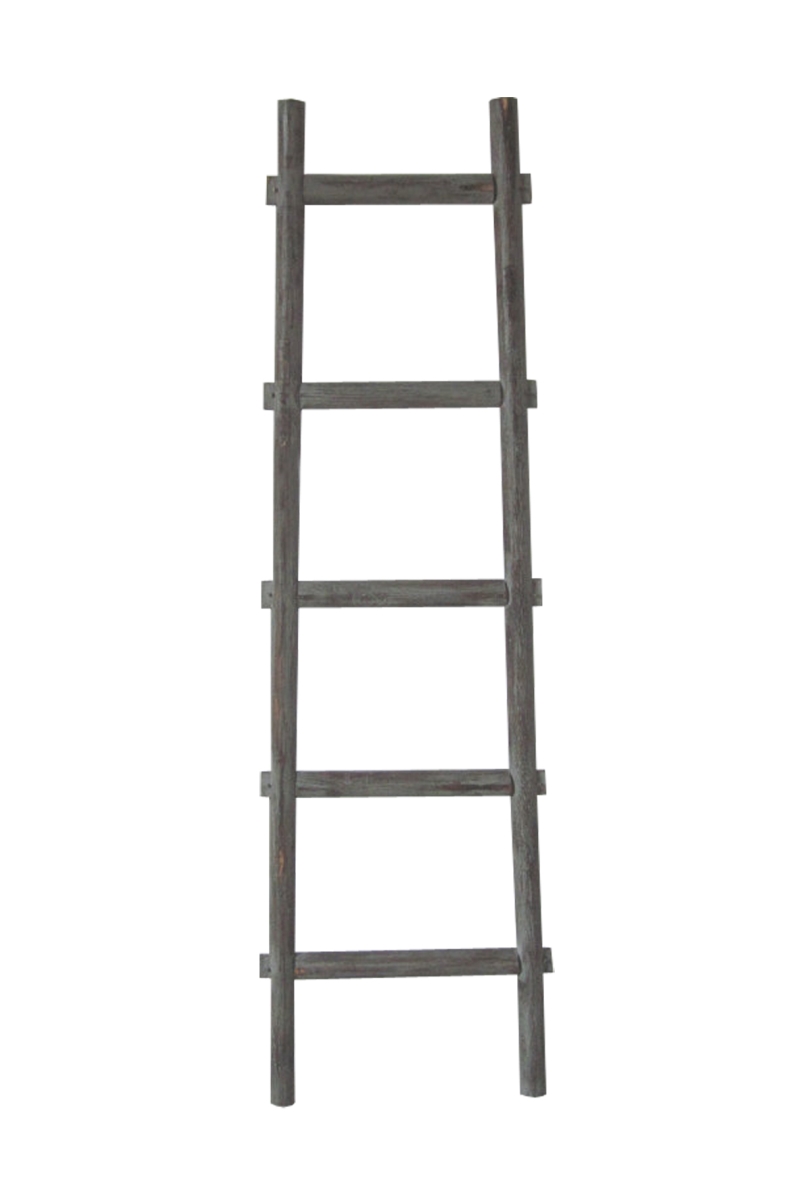 Picture of HomeRoots 379914 59 x 18 x 2 in. 5 Step Decorative Shelve Ladder&#44; Grey - Wood